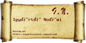Igyártó Noémi névjegykártya